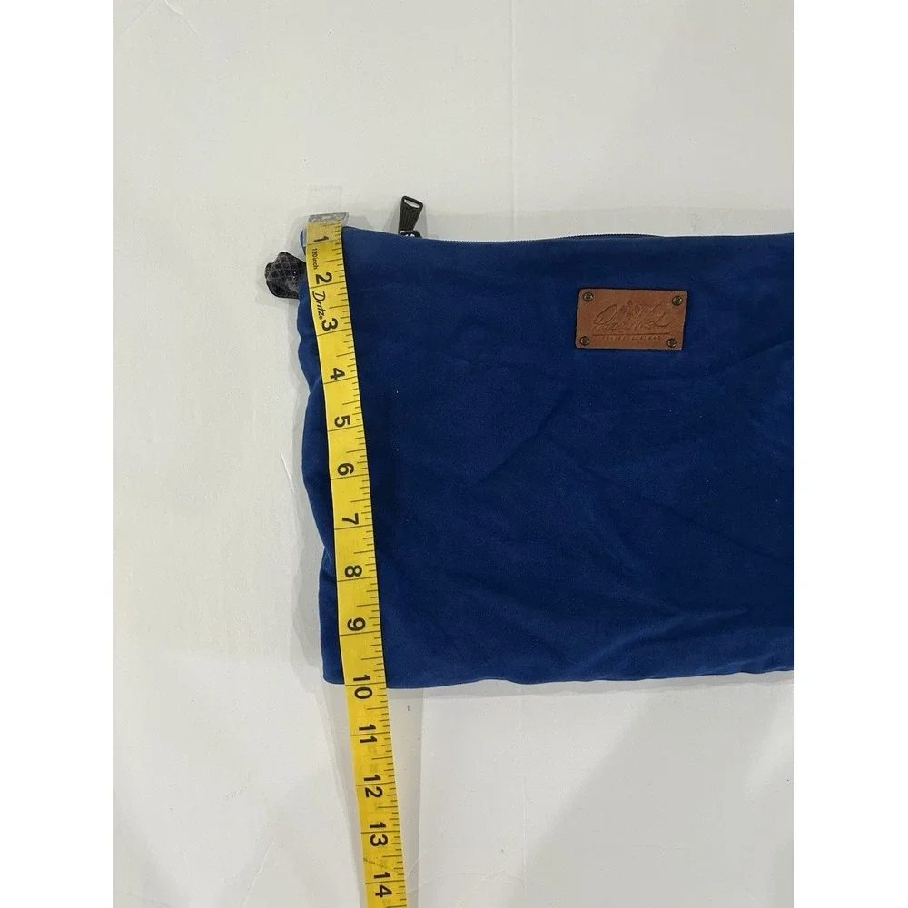 Patricia Nash Italian Leather‎ Cobalt Blue Pouch Wallet Matches Snake Print Tote